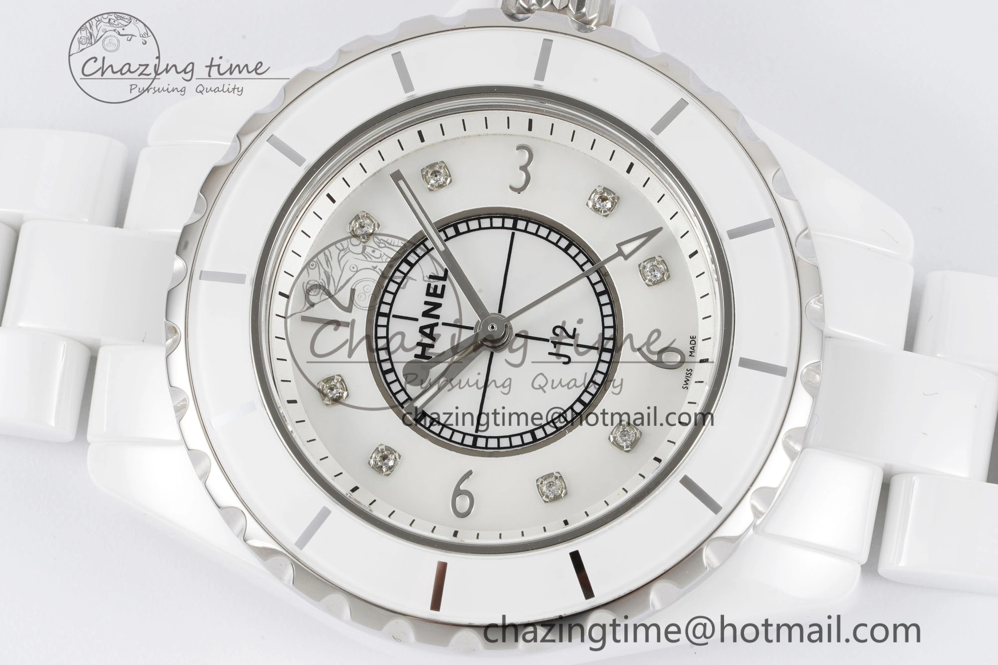 Colorful J13 33mm XF 1:1 Best Edition White Korea Ceramic White No Date Diamonds Dial on Bracelet Swiss Quartz 6462