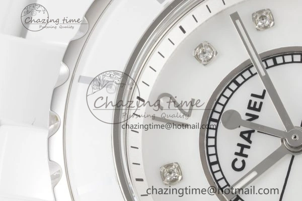 Colorful J13 33mm XF 1:1 Best Edition White Korea Ceramic White No Date Diamonds Dial on Bracelet Swiss Quartz 6462