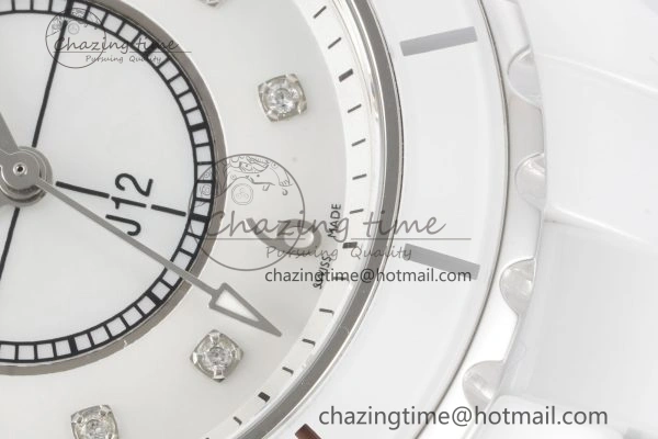 Colorful J13 33mm XF 1:1 Best Edition White Korea Ceramic White No Date Diamonds Dial on Bracelet Swiss Quartz 6462