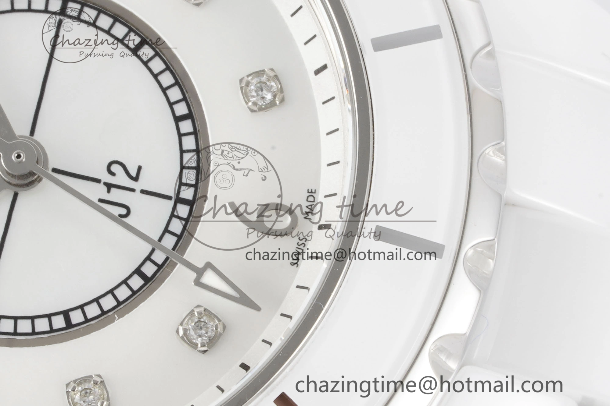 Colorful J13 33mm XF 1:1 Best Edition White Korea Ceramic White No Date Diamonds Dial on Bracelet Swiss Quartz 6462