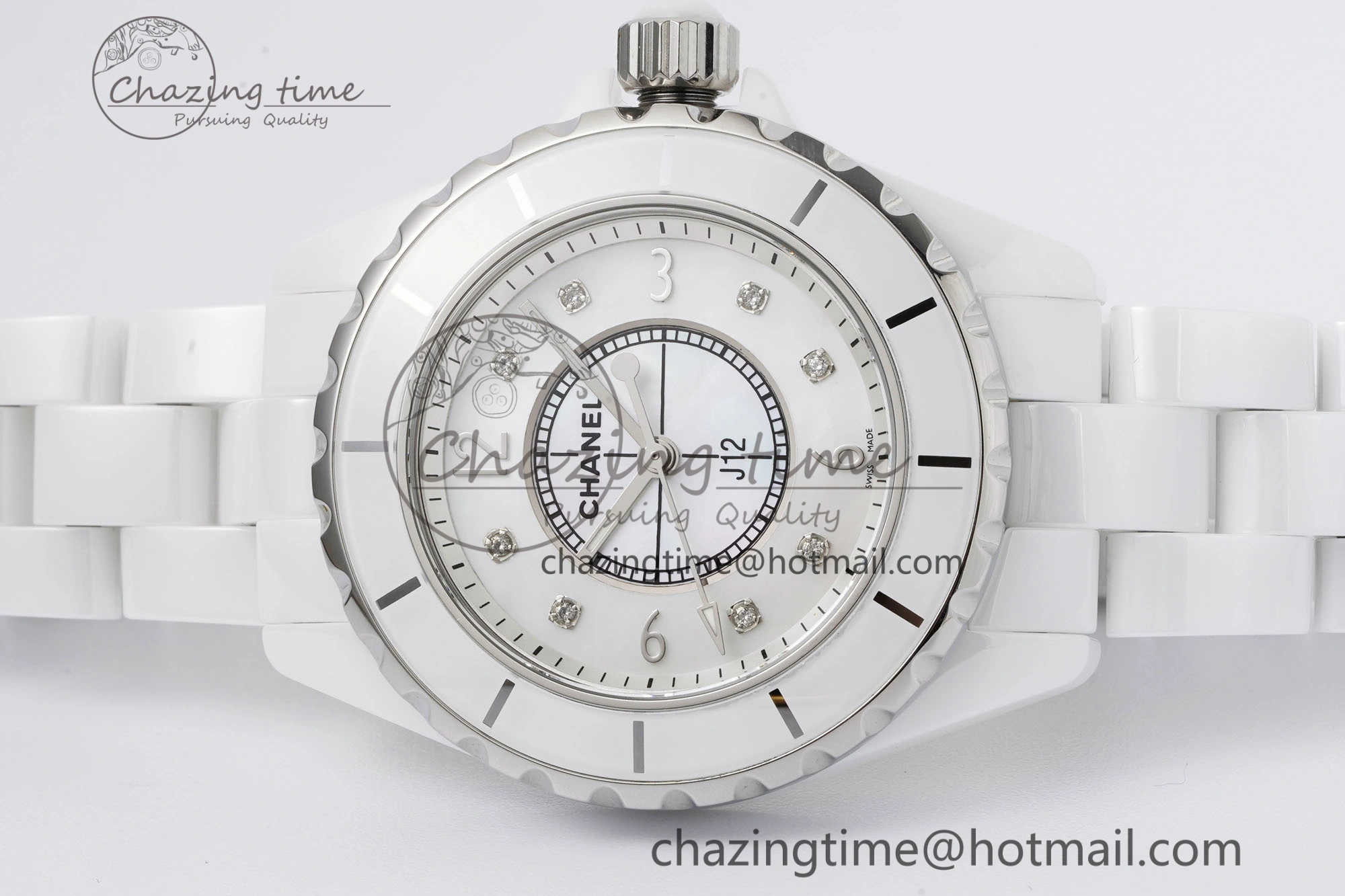 Colorful J13 33mm XF 1:1 Best Edition White Korea Ceramic White No Date Diamonds Dial on Bracelet Swiss Quartz 6462