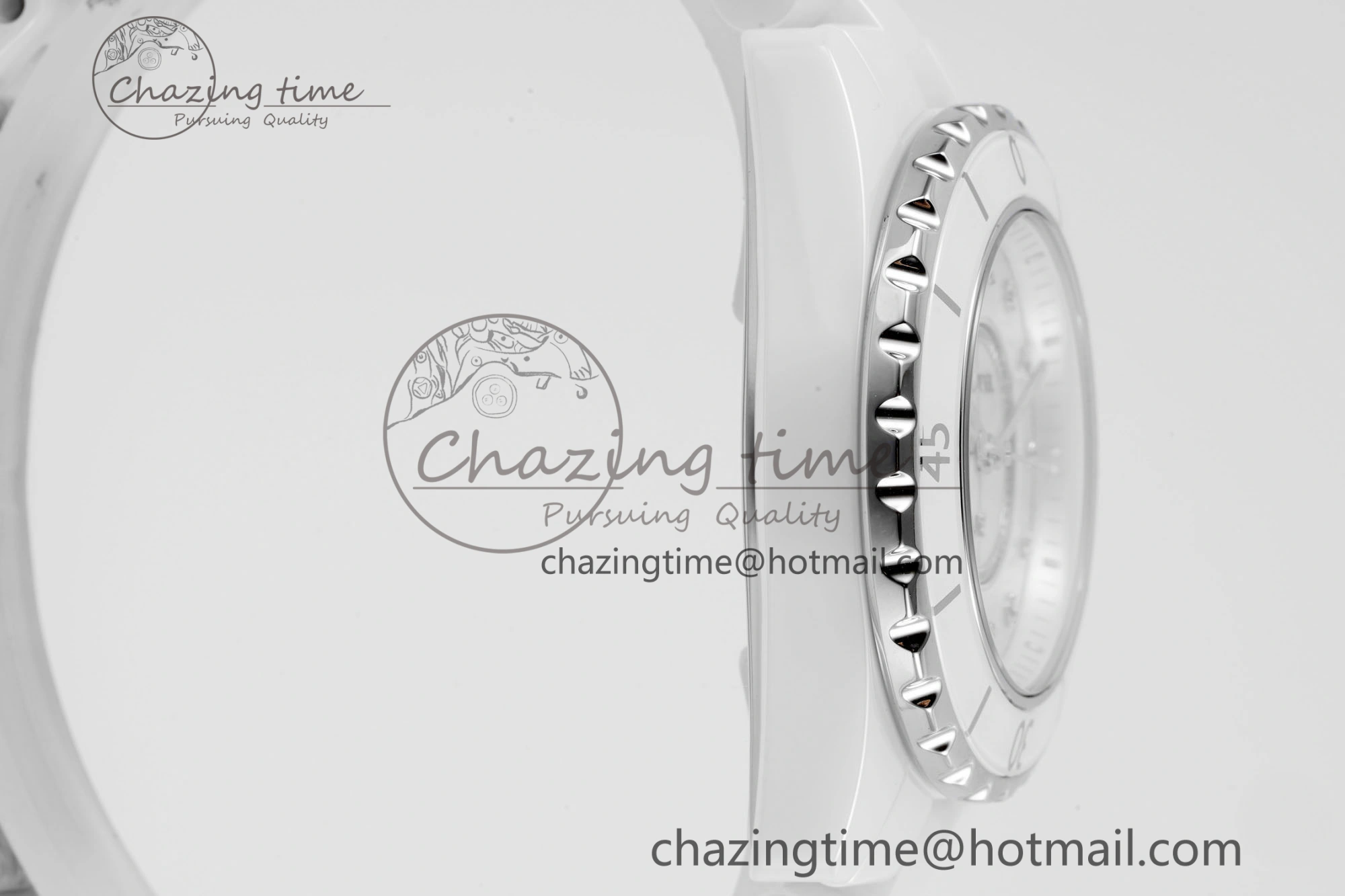 Bright J13 33mm XF 1:1 Best Edition White Korea Ceramic White No Date Diamonds Dial on Bracelet Swiss Quartz 6461
