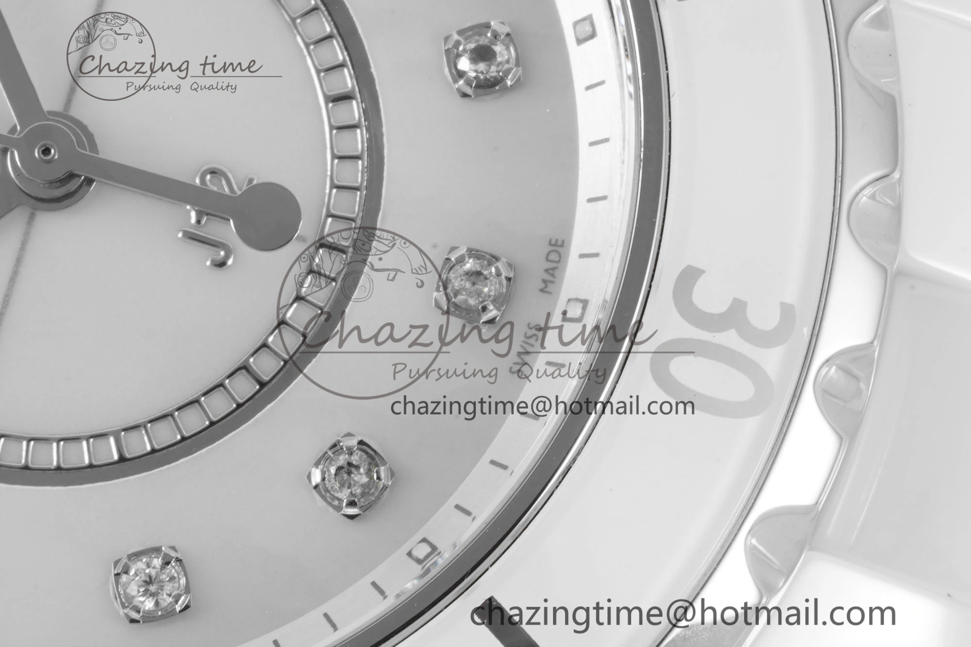 Bright J13 33mm XF 1:1 Best Edition White Korea Ceramic White No Date Diamonds Dial on Bracelet Swiss Quartz 6461