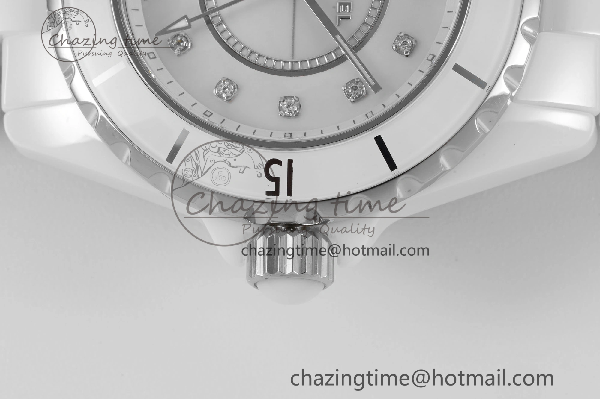 Bright J13 33mm XF 1:1 Best Edition White Korea Ceramic White No Date Diamonds Dial on Bracelet Swiss Quartz 6461