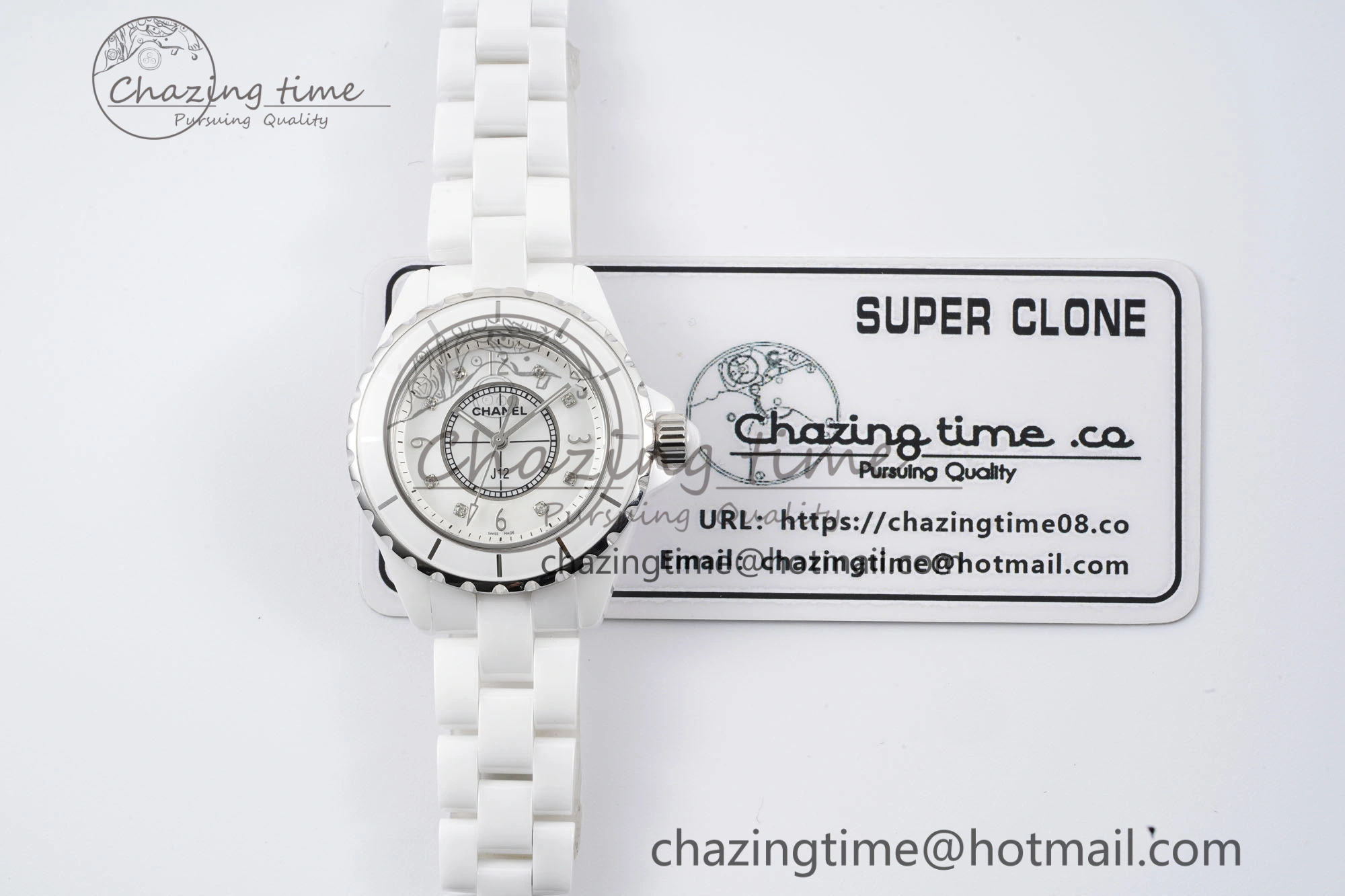 Colorful J13 33mm XF 1:1 Best Edition White Korea Ceramic White No Date Diamonds Dial on Bracelet Swiss Quartz 6462