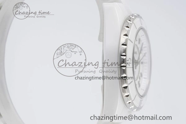 Practical J13 33mm XF 1:1 Best Edition White Korea Ceramic White Numeral Dial on Bracelet Swiss Quartz 6460