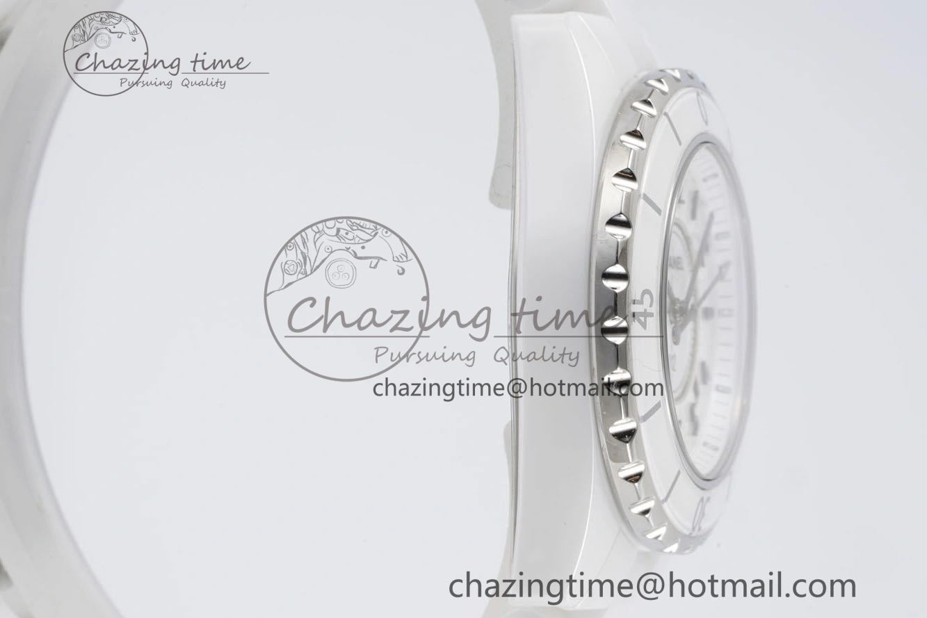 Practical J13 33mm XF 1:1 Best Edition White Korea Ceramic White Numeral Dial on Bracelet Swiss Quartz 6460