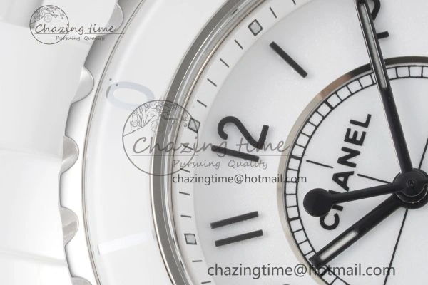 Practical J13 33mm XF 1:1 Best Edition White Korea Ceramic White Numeral Dial on Bracelet Swiss Quartz 6460