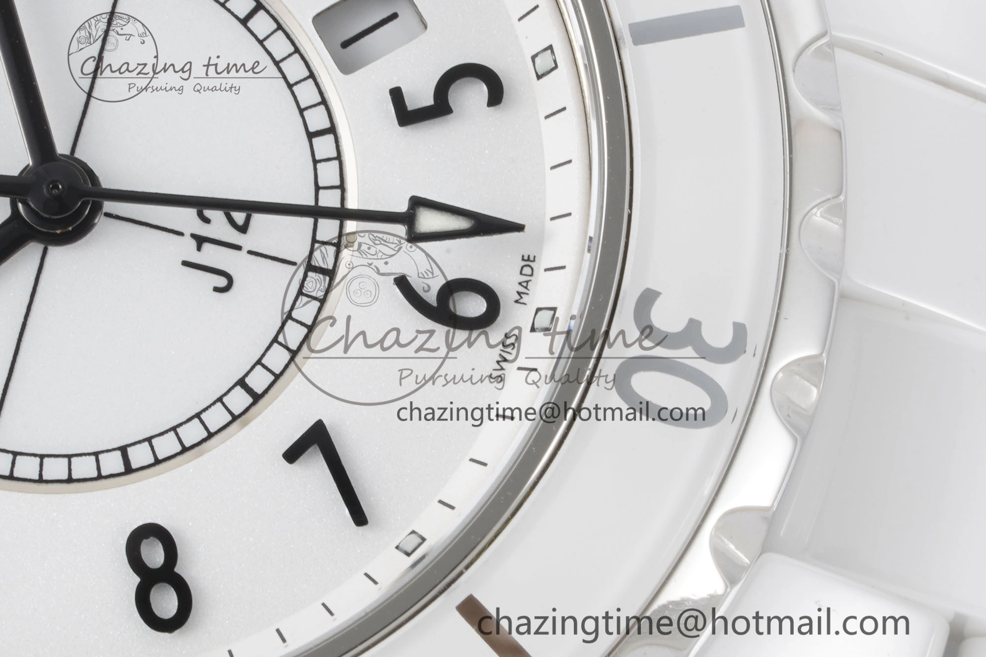 Practical J13 33mm XF 1:1 Best Edition White Korea Ceramic White Numeral Dial on Bracelet Swiss Quartz 6460