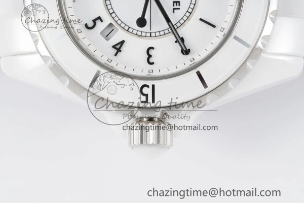 Practical J13 33mm XF 1:1 Best Edition White Korea Ceramic White Numeral Dial on Bracelet Swiss Quartz 6460