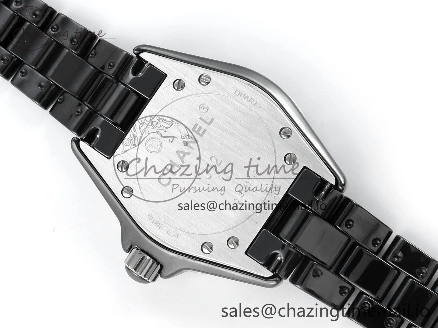 GoAnywhere J13 38mm Black Ceramic HTF 1:1 Best Edition Black Dial on Bracelet Swiss Quartz 6441