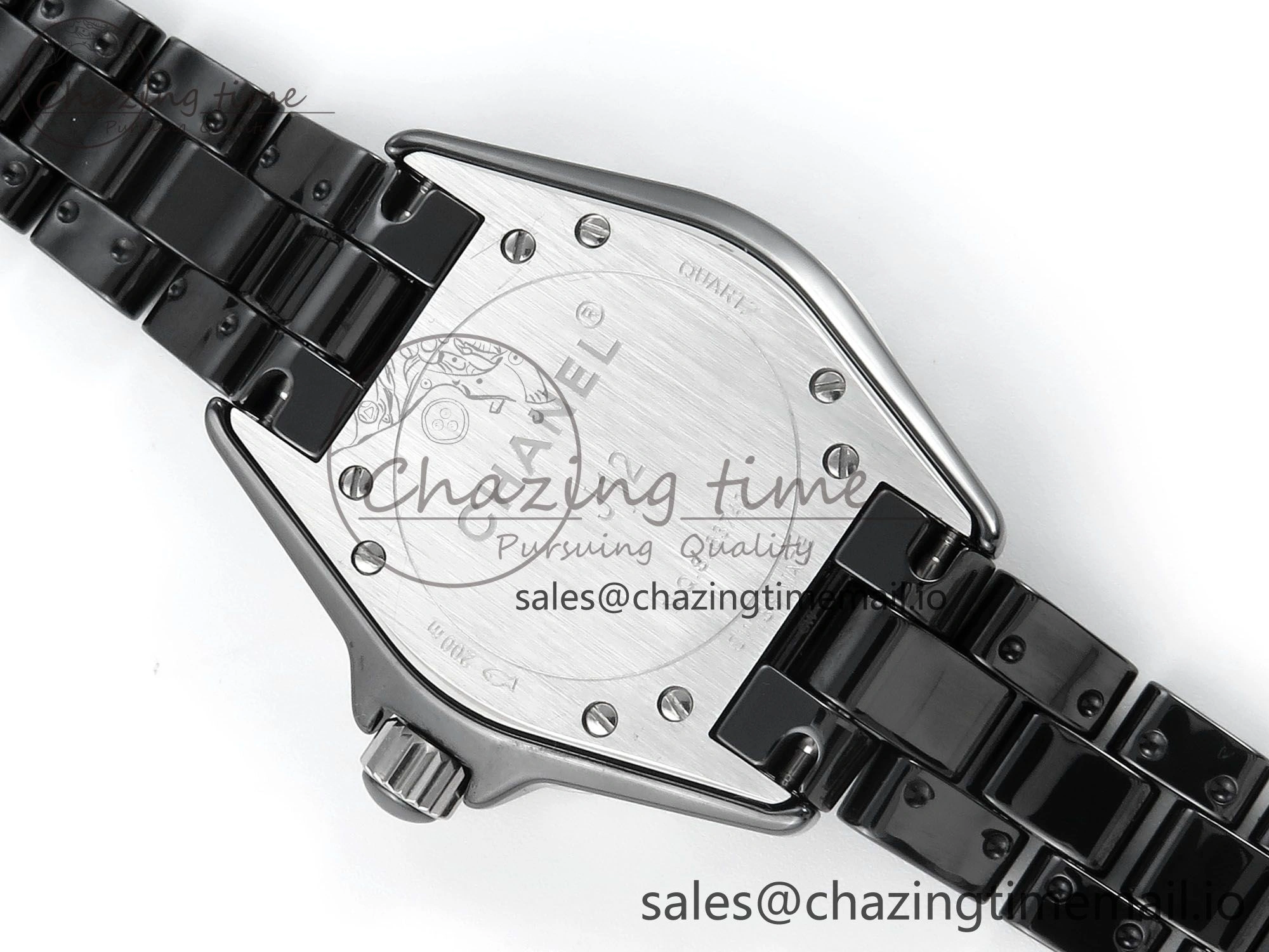 GoAnywhere J13 38mm Black Ceramic HTF 1:1 Best Edition Black Dial on Bracelet Swiss Quartz 6441