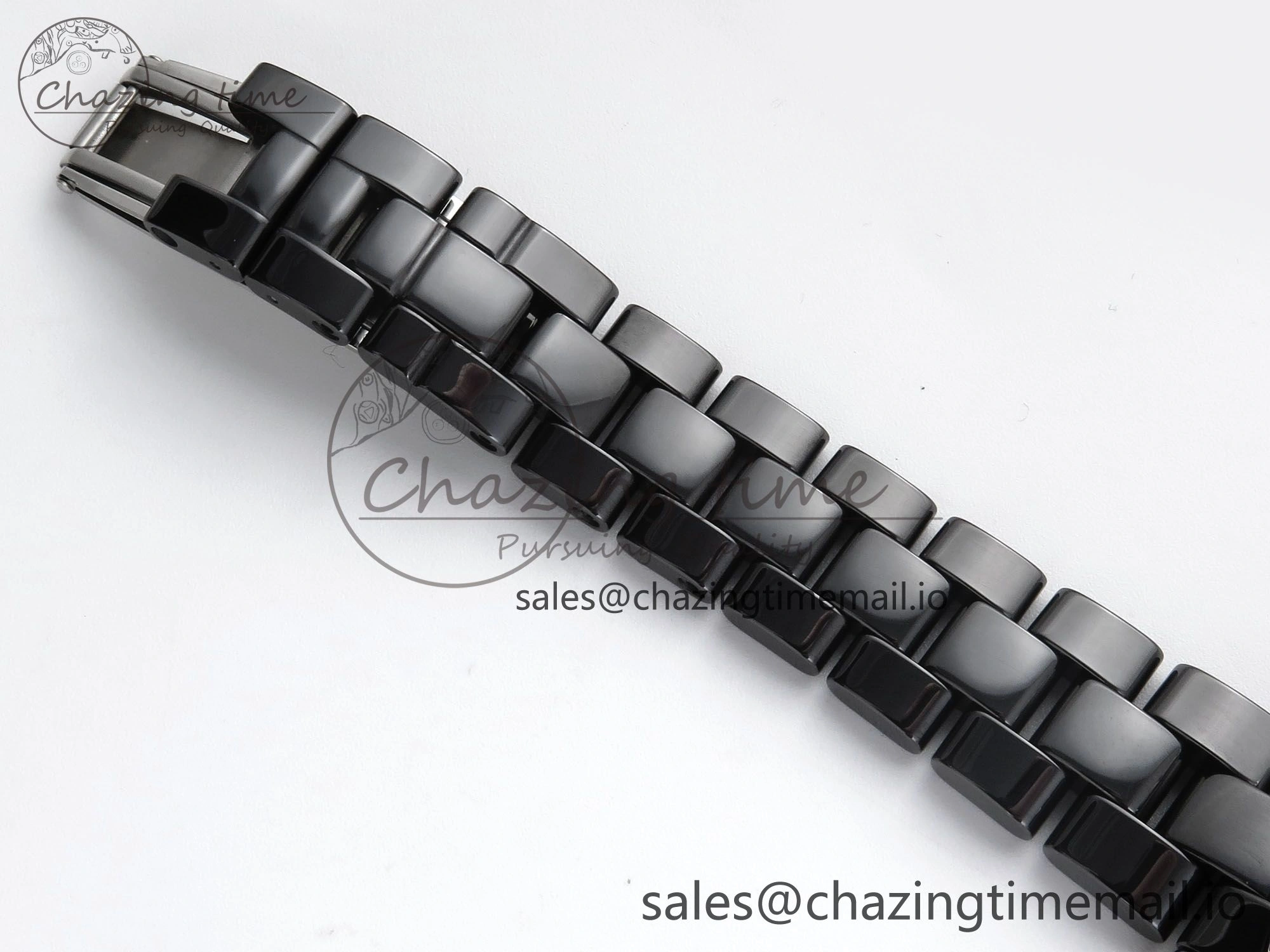 GoAnywhere J13 38mm Black Ceramic HTF 1:1 Best Edition Black Dial on Bracelet Swiss Quartz 6441