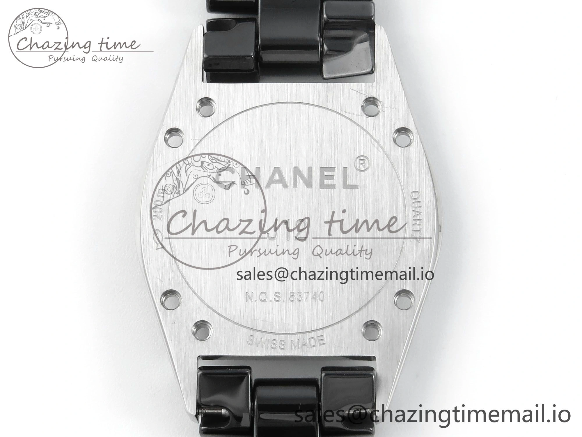 GoAnywhere J13 38mm Black Ceramic HTF 1:1 Best Edition Black Dial on Bracelet Swiss Quartz 6441