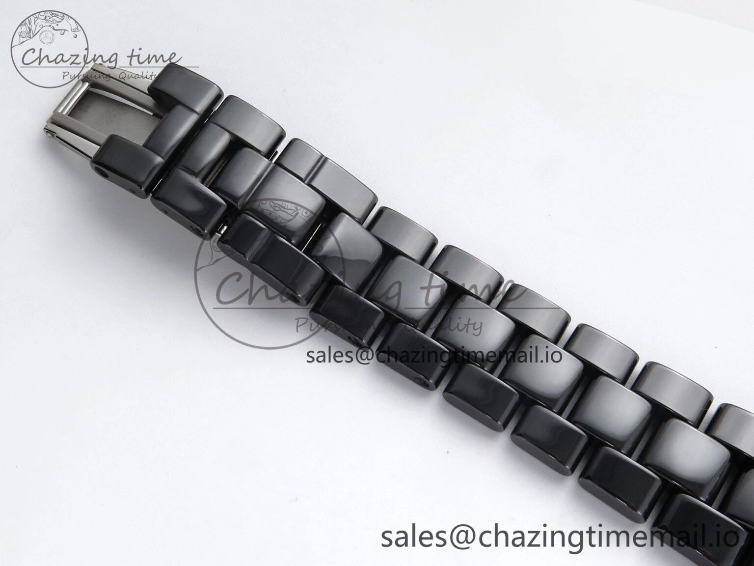 J13 38mm Black Ceramic HTF 1:1 Best Edition Black Numbers Dial on Bracelet A WrinkleFree 6438