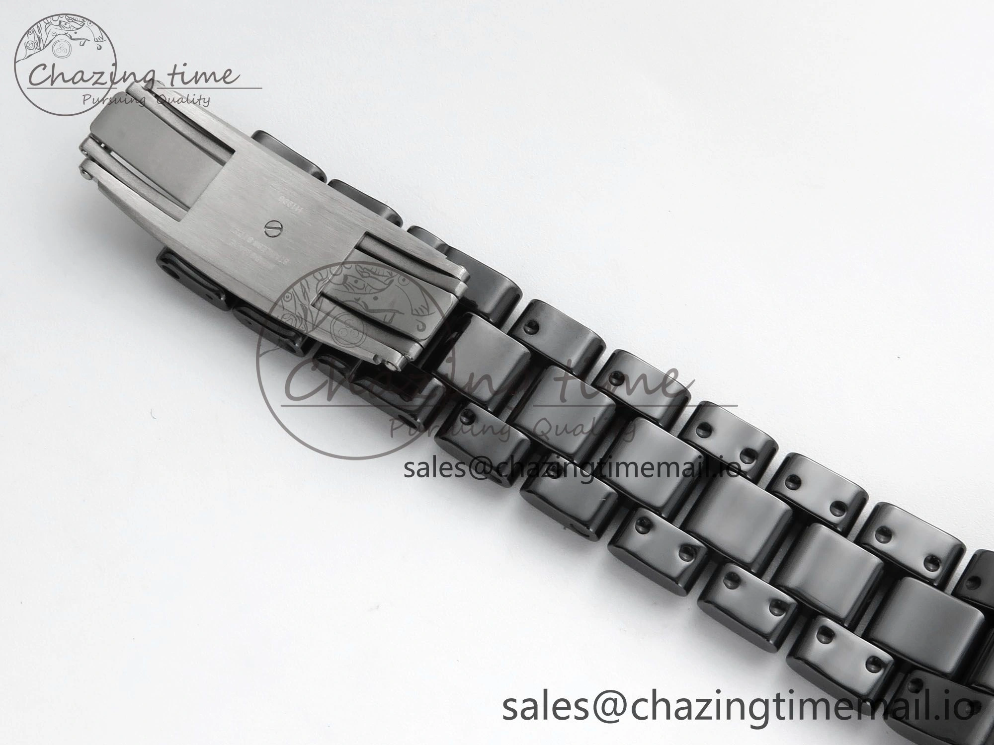 J13 38mm Black Ceramic HTF 1:1 Best Edition Black Numbers Dial on Bracelet A WrinkleFree 6438