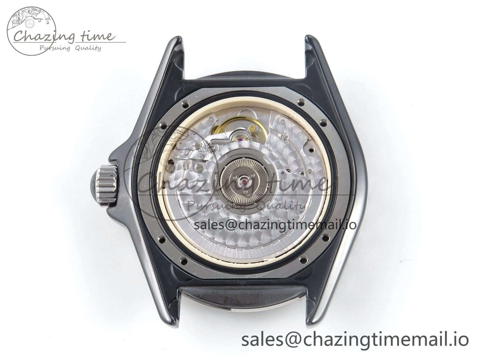 J13 38mm Black Ceramic HTF 1:1 Best Edition Black Numbers Dial on Bracelet A WrinkleFree 6438