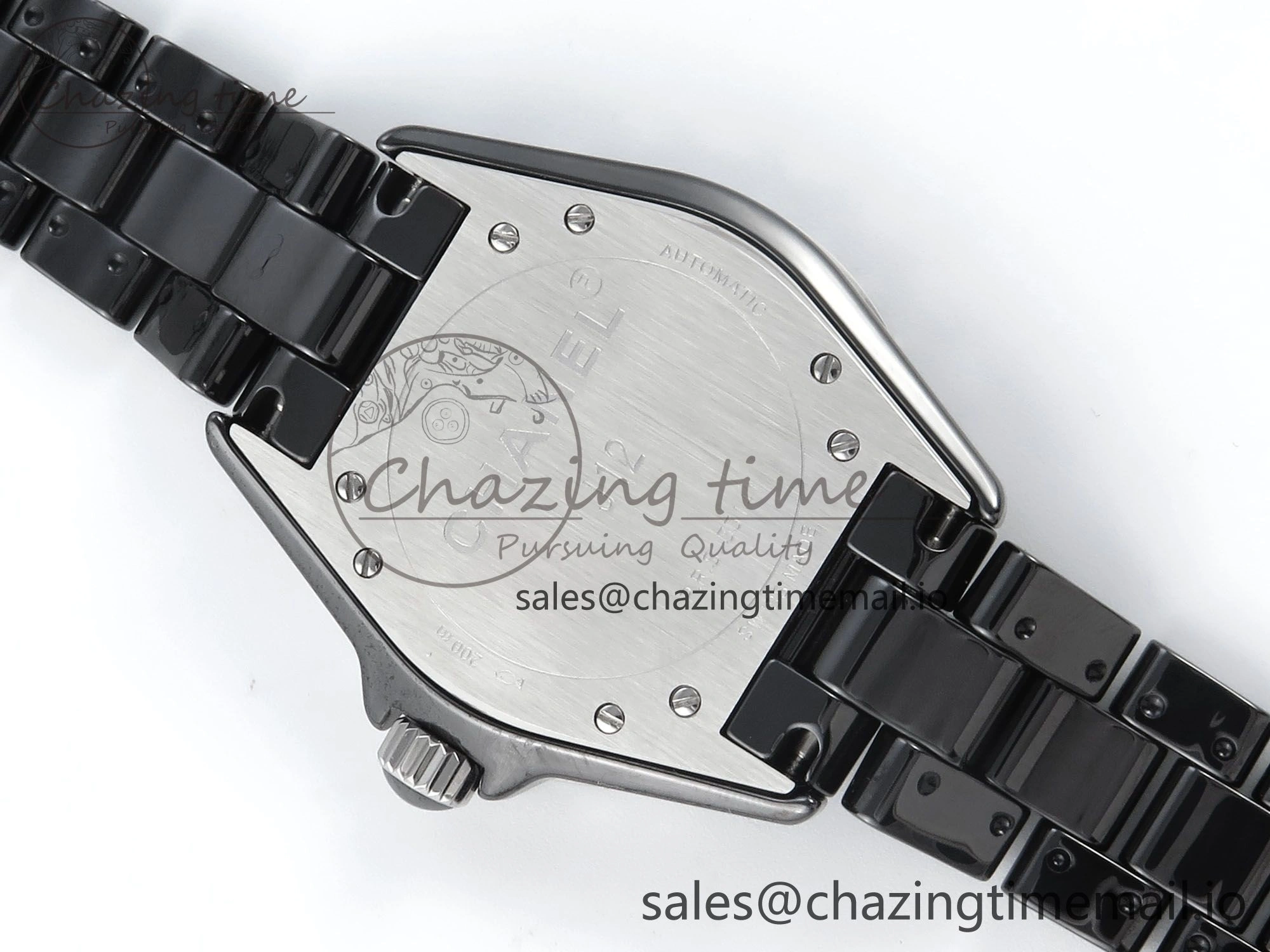 J13 38mm Black Ceramic HTF 1:1 Best Edition Black Numbers Dial on Bracelet A WrinkleFree 6438