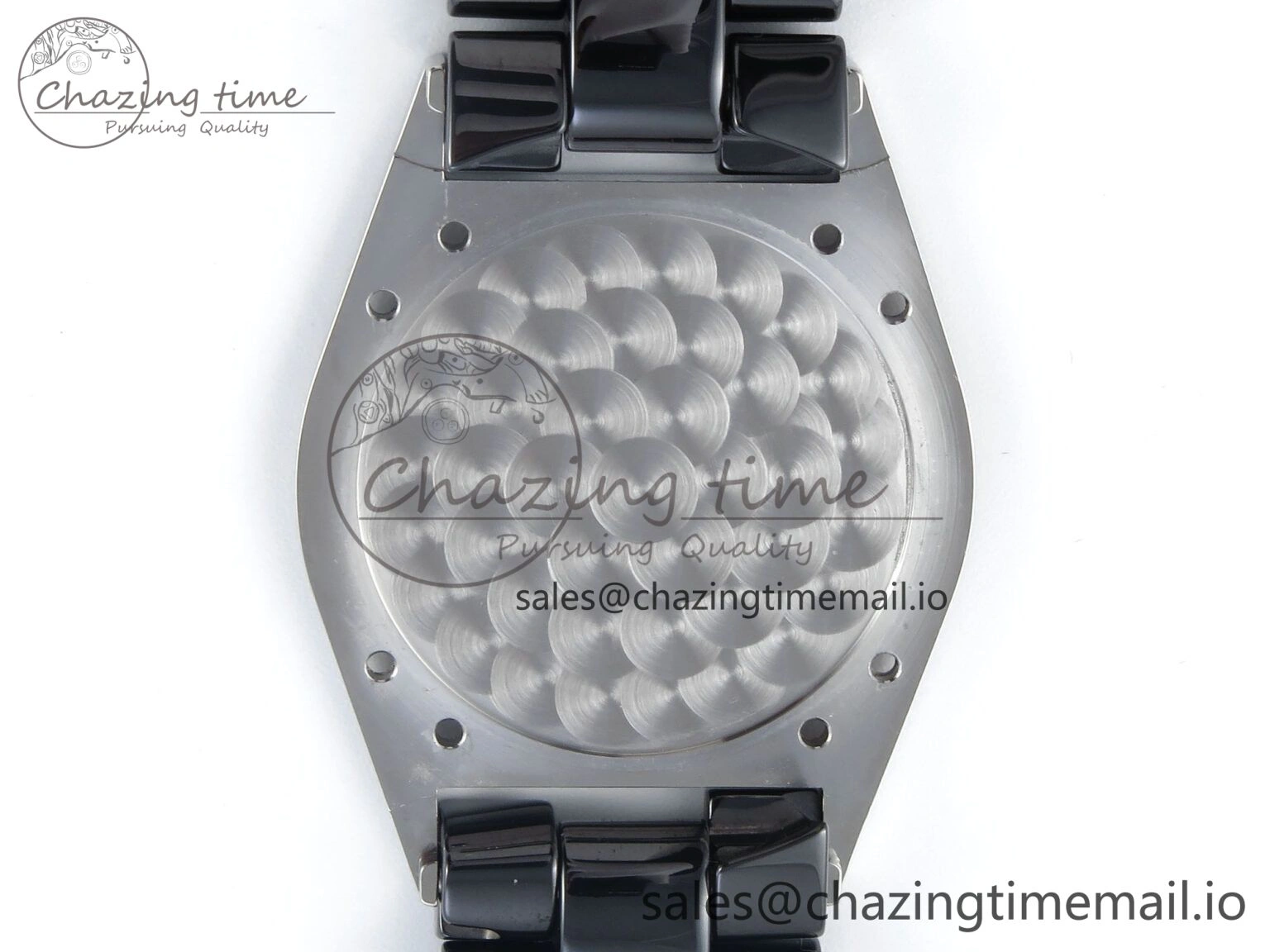 J13 38mm Black Ceramic HTF 1:1 Best Edition Black Numbers Dial on Bracelet A WrinkleFree 6438