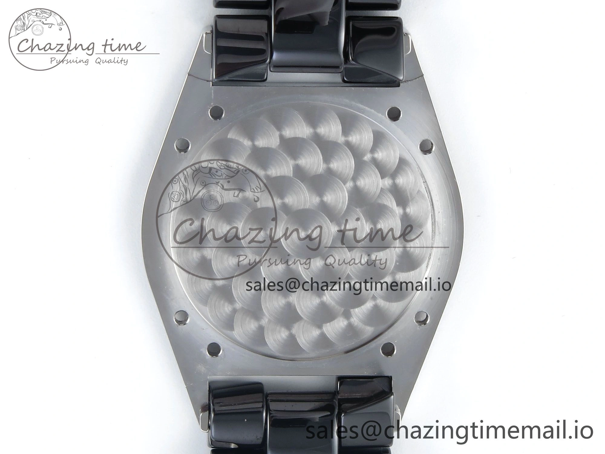 J13 38mm Black Ceramic HTF 1:1 Best Edition Black Numbers Dial on Bracelet A WrinkleFree 6438