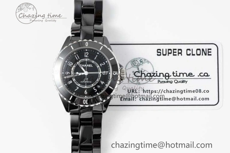 J13 38mm H5697 HTF 1:1 Best Edition Black Korea Ceramic Numeral Markers Dial on Bracelet Calibre 12. HighQuality 6467