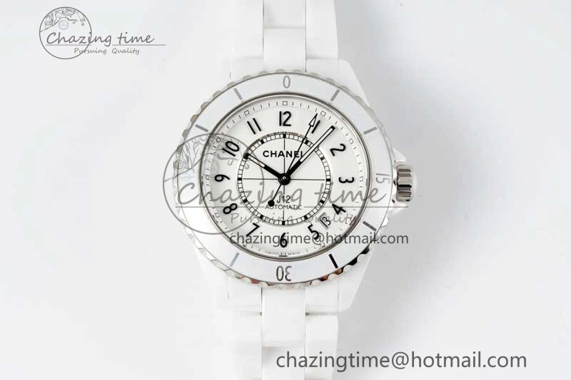 J13 38mm H5700 HTF 1:1 Best Edition White Ceramic Numeral Markers Dial on Bracelet Calibre 12. Soft 6466