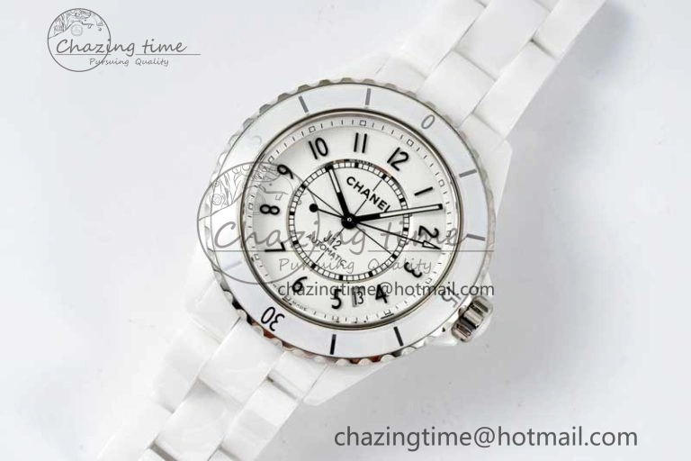 J13 38mm H5700 HTF 1:1 Best Edition White Ceramic Numeral Markers Dial on Bracelet Calibre 12. Soft 6466