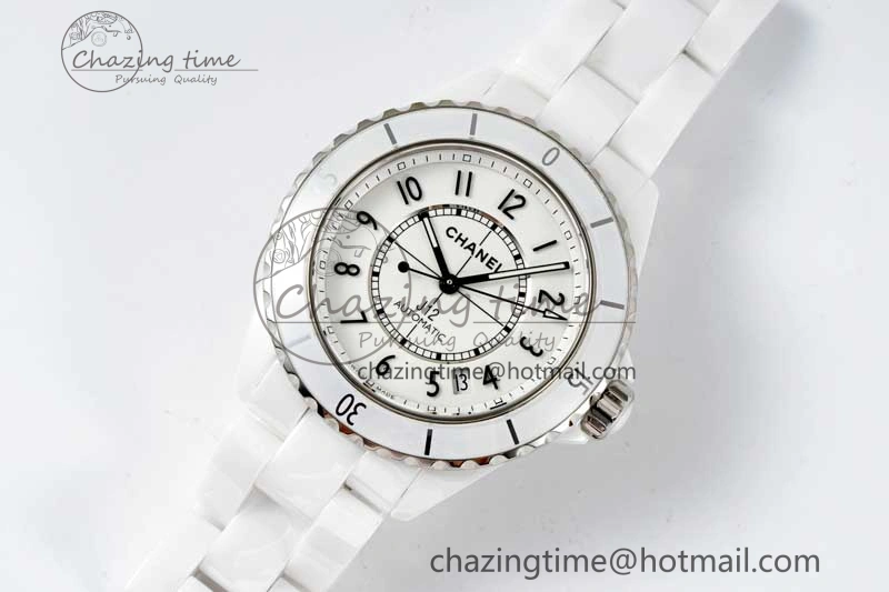 J13 38mm H5700 HTF 1:1 Best Edition White Ceramic Numeral Markers Dial on Bracelet Calibre 12. Soft 6466
