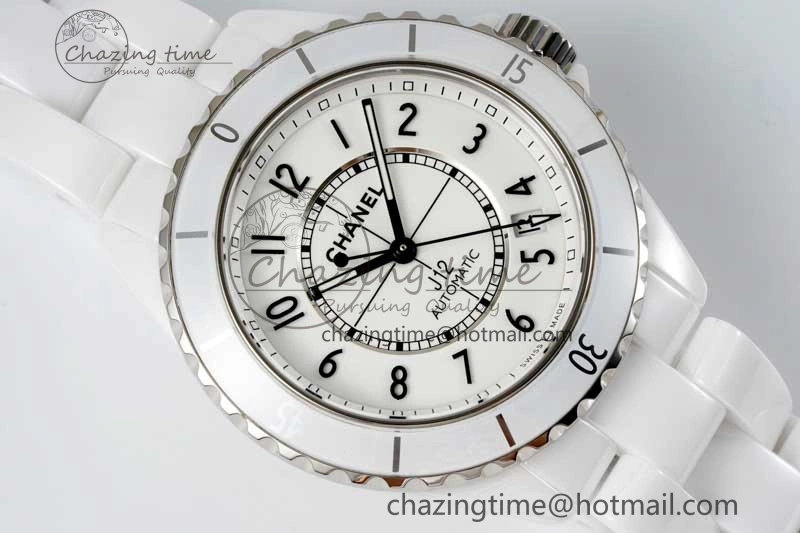 J13 38mm H5700 HTF 1:1 Best Edition White Ceramic Numeral Markers Dial on Bracelet Calibre 12. Soft 6466
