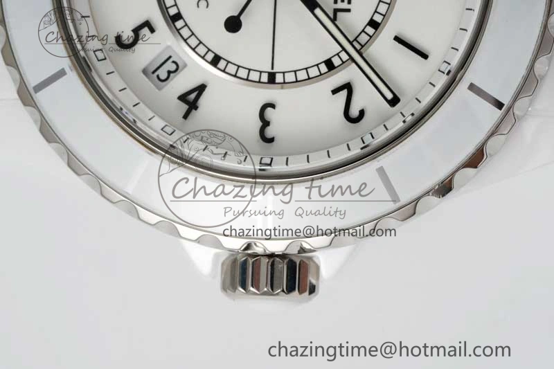 J13 38mm H5700 HTF 1:1 Best Edition White Ceramic Numeral Markers Dial on Bracelet Calibre 12. Soft 6466