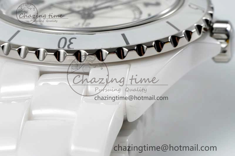 J13 38mm H5700 HTF 1:1 Best Edition White Ceramic Numeral Markers Dial on Bracelet Calibre 12. Soft 6466