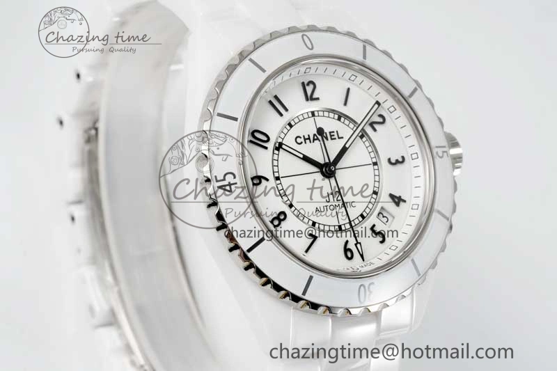 J13 38mm H5700 HTF 1:1 Best Edition White Ceramic Numeral Markers Dial on Bracelet Calibre 12. Soft 6466