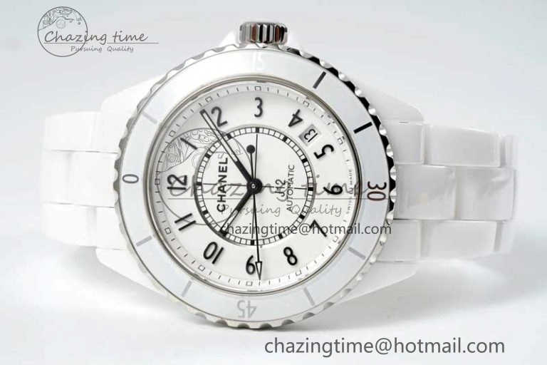 J13 38mm H5700 HTF 1:1 Best Edition White Ceramic Numeral Markers Dial on Bracelet Calibre 12. Soft 6466