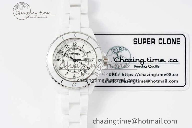 J13 38mm H5700 HTF 1:1 Best Edition White Ceramic Numeral Markers Dial on Bracelet Calibre 12. Soft 6466