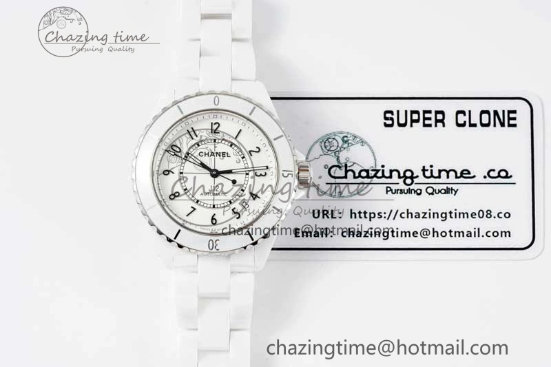 J13 38mm H5700 HTF 1:1 Best Edition White Ceramic Numeral Markers Dial on Bracelet Calibre 12. Soft 6466