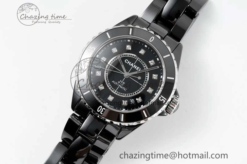 Colorful J13 38mm H5702 HTF 1:1 Best Edition Black Korea Ceramic Diamonds Markers Dial on Bracelet Calibre 12. 6468