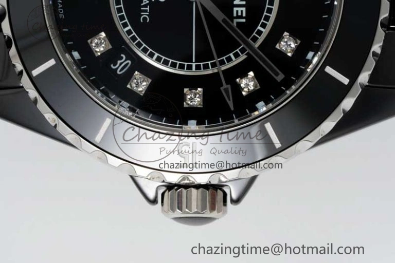 Colorful J13 38mm H5702 HTF 1:1 Best Edition Black Korea Ceramic Diamonds Markers Dial on Bracelet Calibre 12. 6468