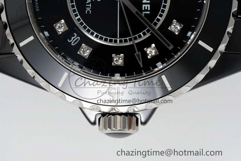 Colorful J13 38mm H5702 HTF 1:1 Best Edition Black Korea Ceramic Diamonds Markers Dial on Bracelet Calibre 12. 6468