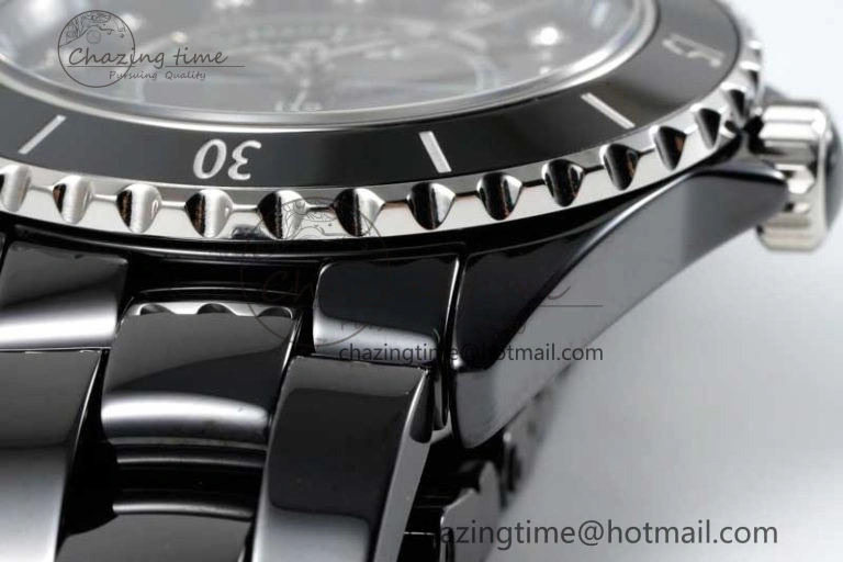 Colorful J13 38mm H5702 HTF 1:1 Best Edition Black Korea Ceramic Diamonds Markers Dial on Bracelet Calibre 12. 6468