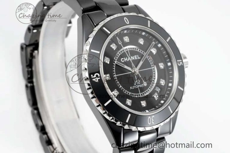 Colorful J13 38mm H5702 HTF 1:1 Best Edition Black Korea Ceramic Diamonds Markers Dial on Bracelet Calibre 12. 6468