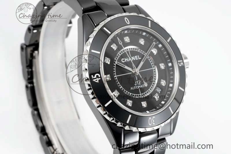 Colorful J13 38mm H5702 HTF 1:1 Best Edition Black Korea Ceramic Diamonds Markers Dial on Bracelet Calibre 12. 6468