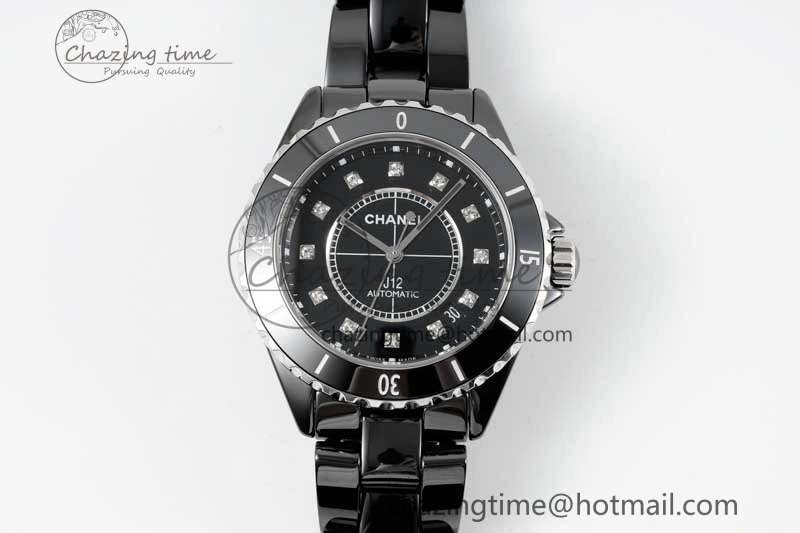 Colorful J13 38mm H5702 HTF 1:1 Best Edition Black Korea Ceramic Diamonds Markers Dial on Bracelet Calibre 12. 6468