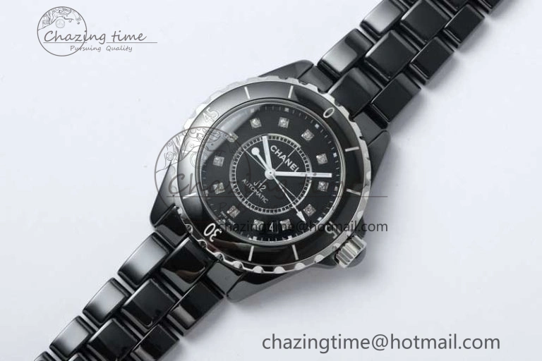 WellDesigned J13 38mm HTF 1:1 Best Edition Black Korea Ceramic Diamonds Markers Dial on Bracelet A 6473