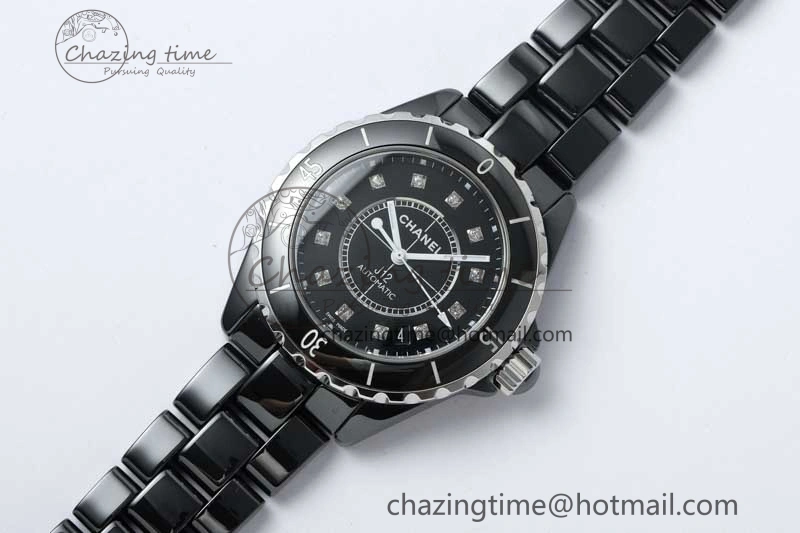 WellDesigned J13 38mm HTF 1:1 Best Edition Black Korea Ceramic Diamonds Markers Dial on Bracelet A 6473