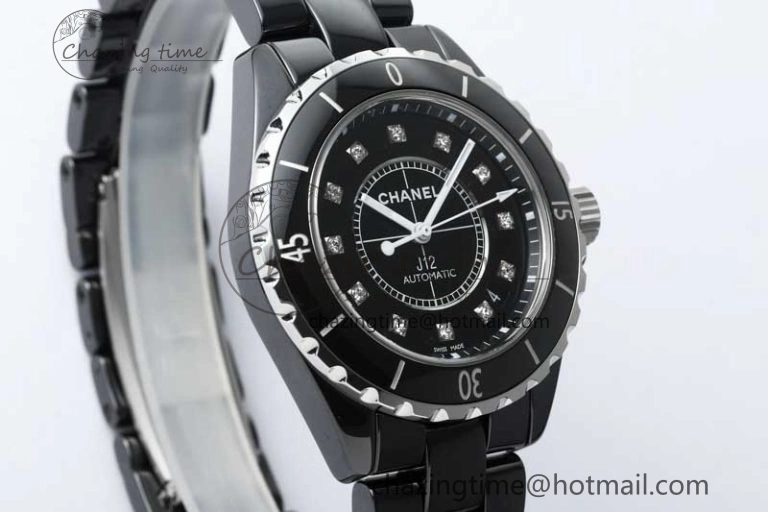 WellDesigned J13 38mm HTF 1:1 Best Edition Black Korea Ceramic Diamonds Markers Dial on Bracelet A 6473