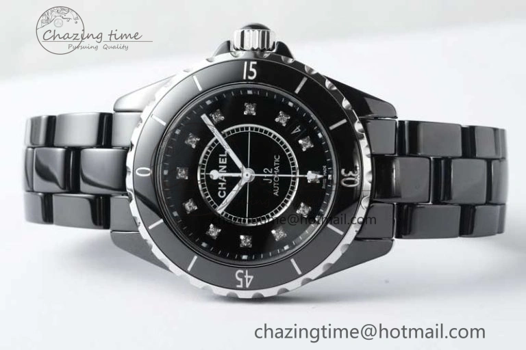 WellDesigned J13 38mm HTF 1:1 Best Edition Black Korea Ceramic Diamonds Markers Dial on Bracelet A 6473
