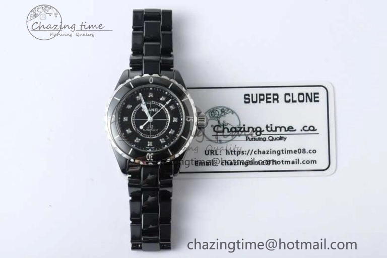 WellDesigned J13 38mm HTF 1:1 Best Edition Black Korea Ceramic Diamonds Markers Dial on Bracelet A 6473