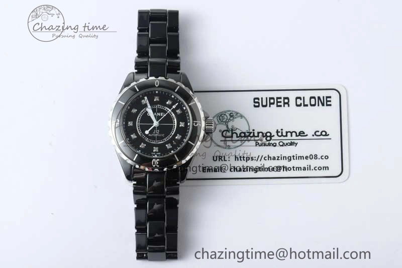 WellDesigned J13 38mm HTF 1:1 Best Edition Black Korea Ceramic Diamonds Markers Dial on Bracelet A 6473