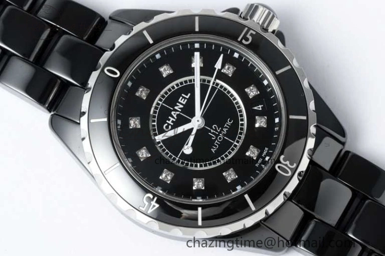 WellDesigned J13 38mm HTF 1:1 Best Edition Black Korea Ceramic Diamonds Markers Dial on Bracelet A 6473