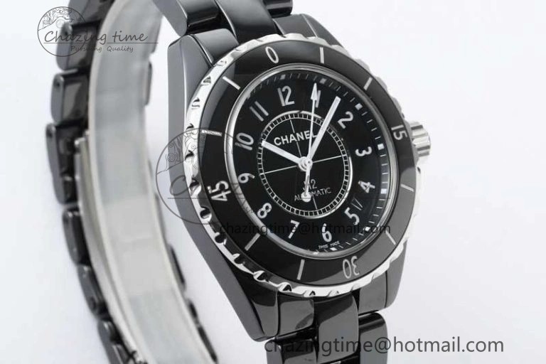 J13 38mm HTF 1:1 Best Edition Black Korea Ceramic Numeral Markers Dial on Bracelet A TravelReady 6475